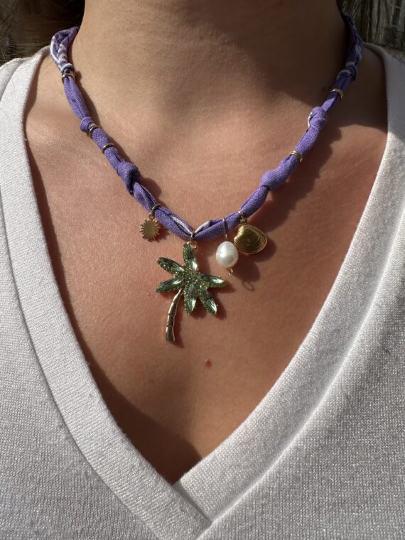 Collier bandana violet