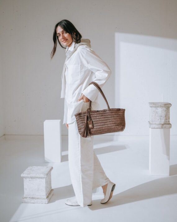 Sac à bandoulière en cuir BIBA Perkins Dark brown