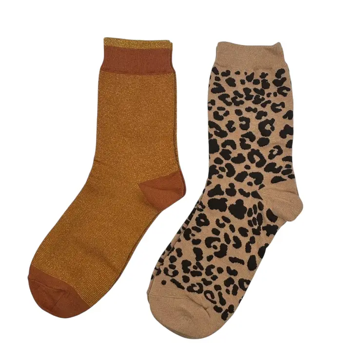Duo de boîtes de chaussettes Copper Tokyo & Leopard avec insecte métallique