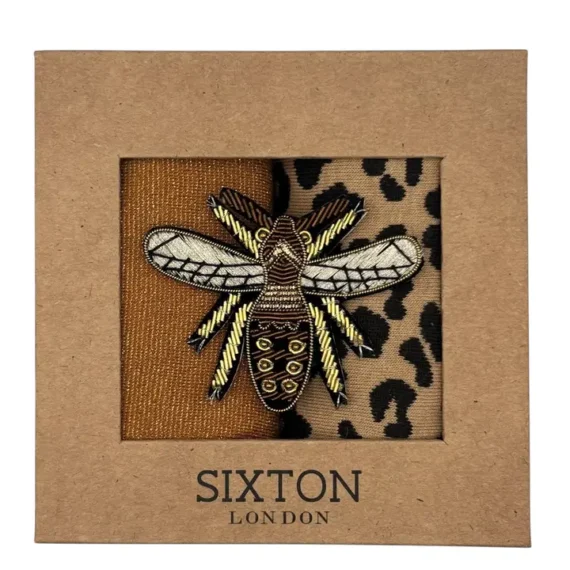 Duo de boîtes de chaussettes Copper Tokyo & Leopard avec insecte métallique