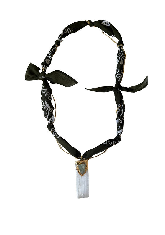 Collier bandana kaki