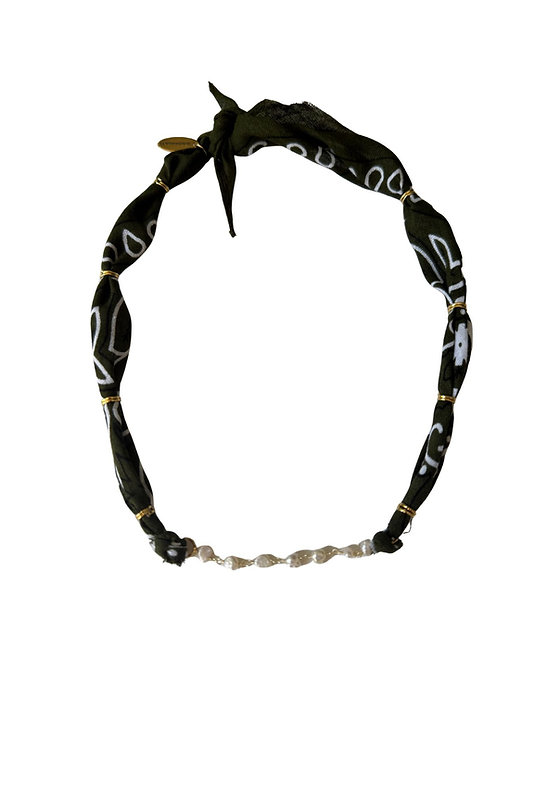 Collier bandana kaki