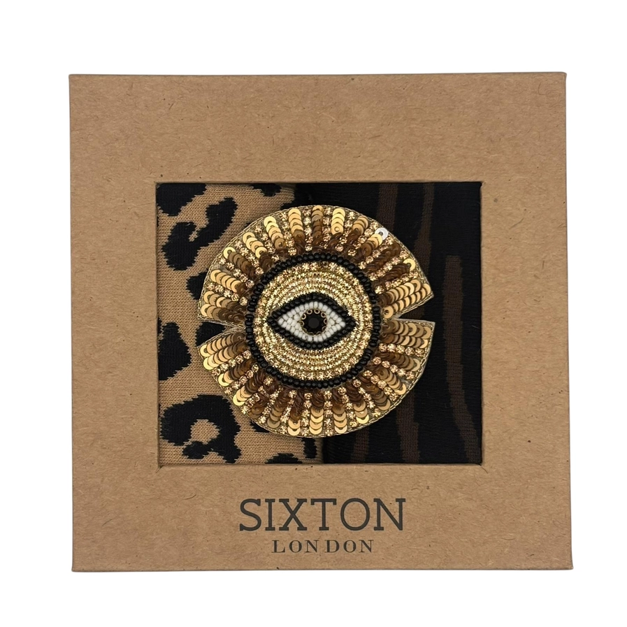 Duo de boîtes de chaussettes Léopard des sables & Savane brune avec Œil de soleil