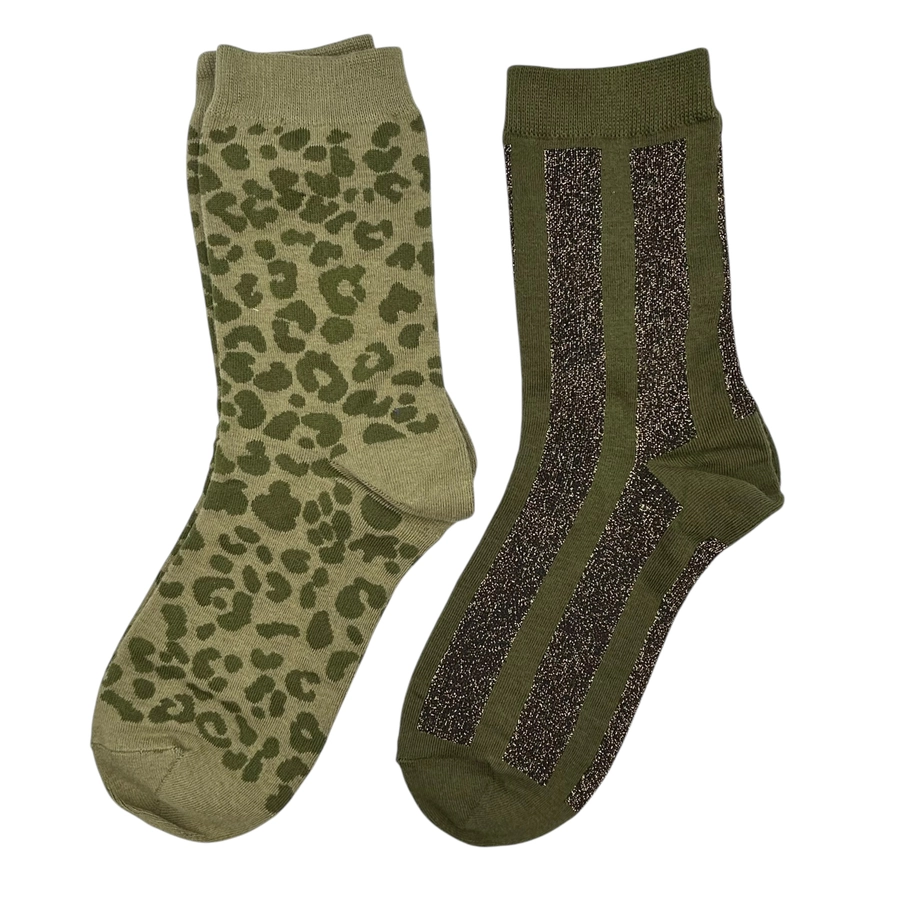 Duo de boîtes de chaussettes Ivy Leopard & Berlin avec broche œil Sunray