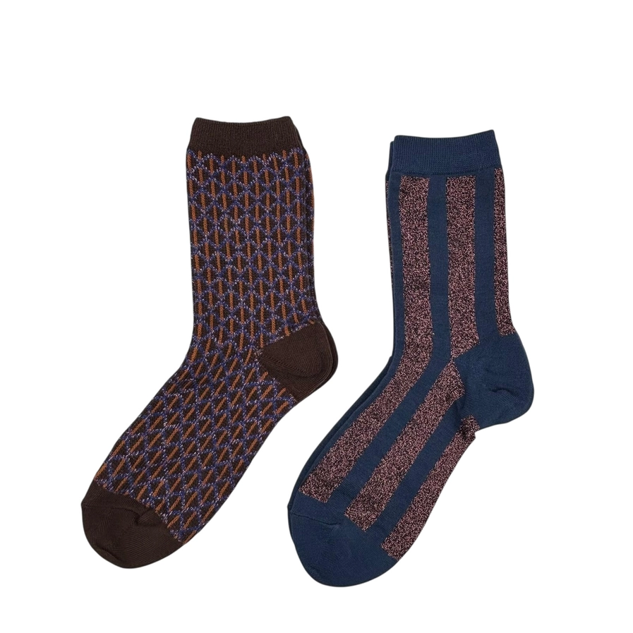 Duo de boîtes de chaussettes Brown Leipzig & Berlin avec insecte métallique