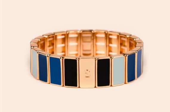 Bracelet Rectangle Serti Azur