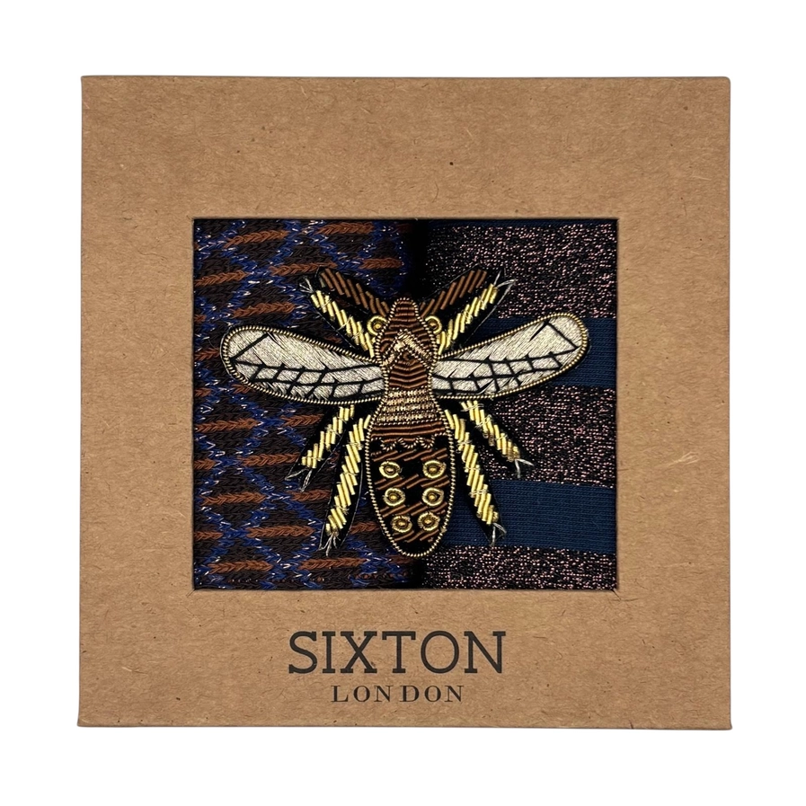 Duo de boîtes de chaussettes Brown Leipzig & Berlin avec insecte métallique