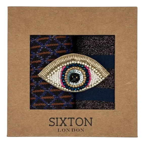 Duo de boîtes de chaussettes Brown Leipzig & Denim Berlin avec Golden Eye