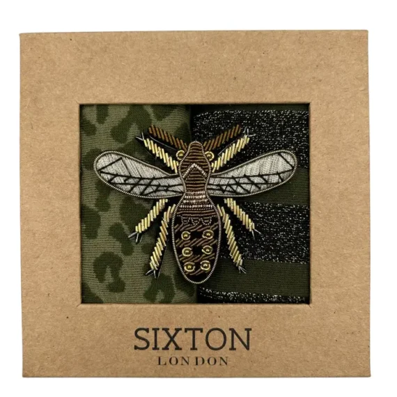 Duo de boîtes de chaussettes Ivy Leopard & Berlin avec Insecte Métallique