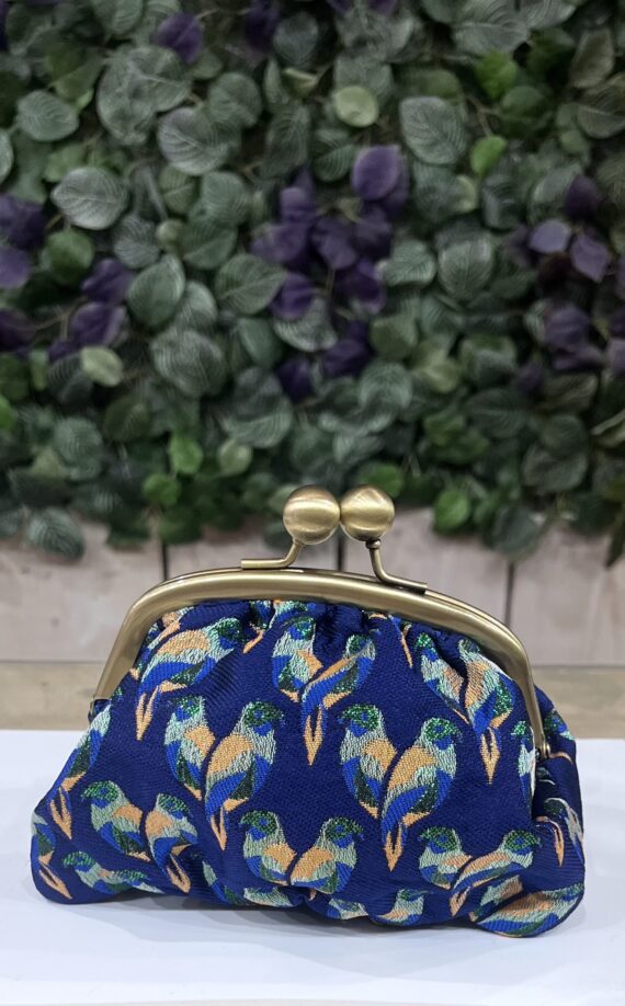 Bourse à motif bleu