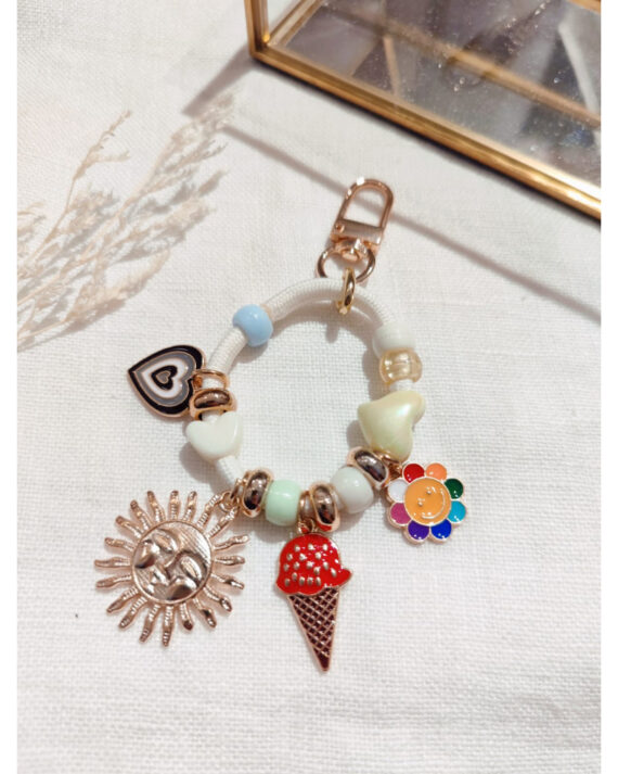 Mini gris-gris de sac soleil blanc en laiton