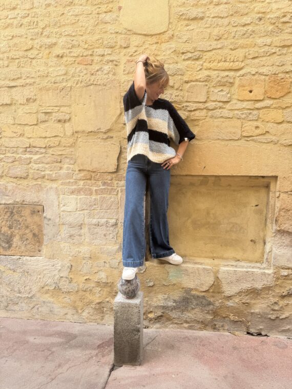 PULL MARINE CIEL CREME