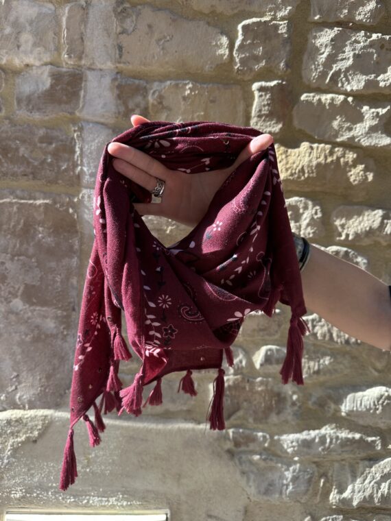 Foulard carré bordeaux